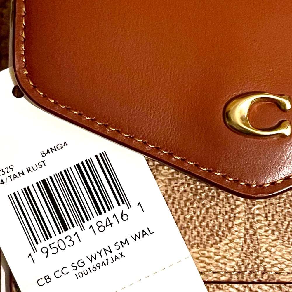 NETs Wyn Small Leather Wallet In Colorblock Signature Canvas - Picture 5 of 7